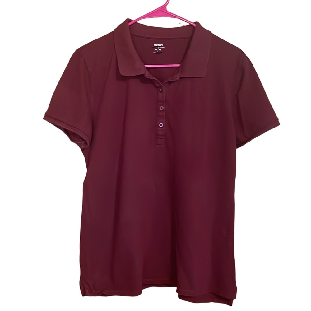 •OLD NAVY•WOMENS GARENT COLORED UNIFORM COLLARED 4/BUTTON TOP SIZE MEDIUM